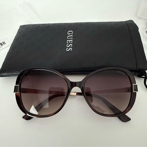 NEW GUESS GF6162 55 mm Dark Havana/Gradient Brown Oval Sunglasses main image 8